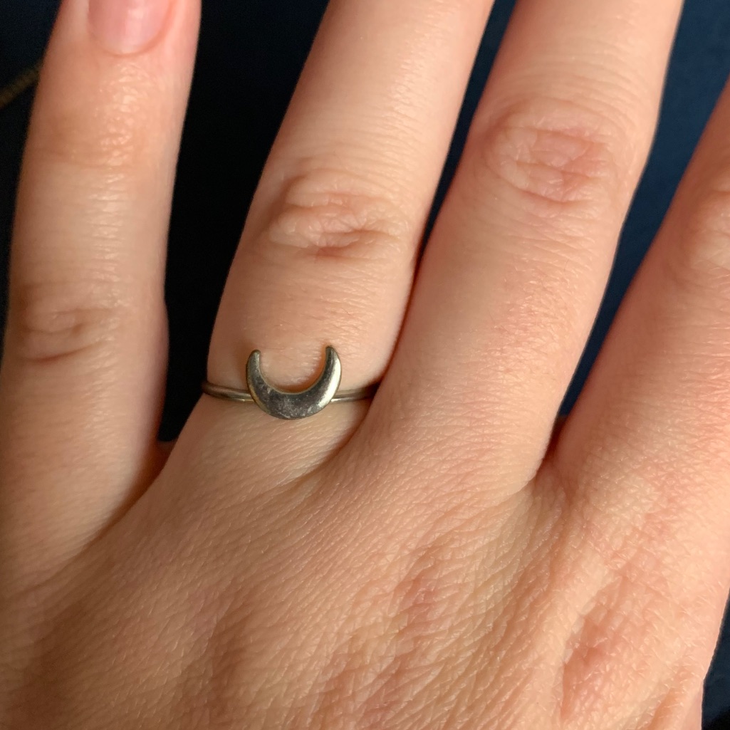 Silver Crescent Moon Ring